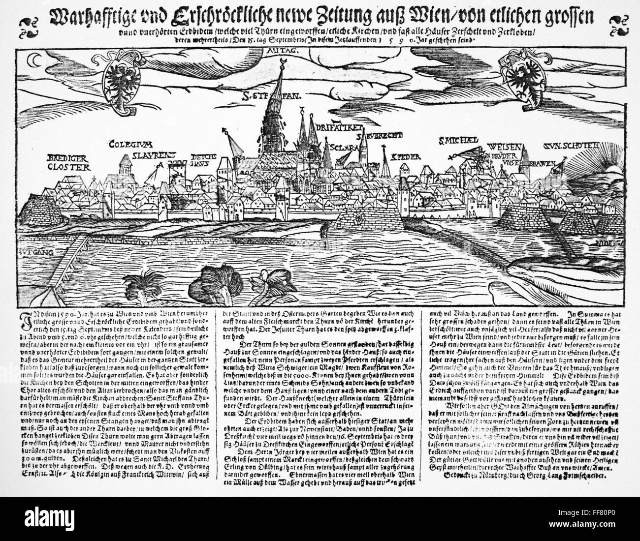 AUSTRIA EARTHQUAKE, 1590. /nAnnouncement on a contemporary German
