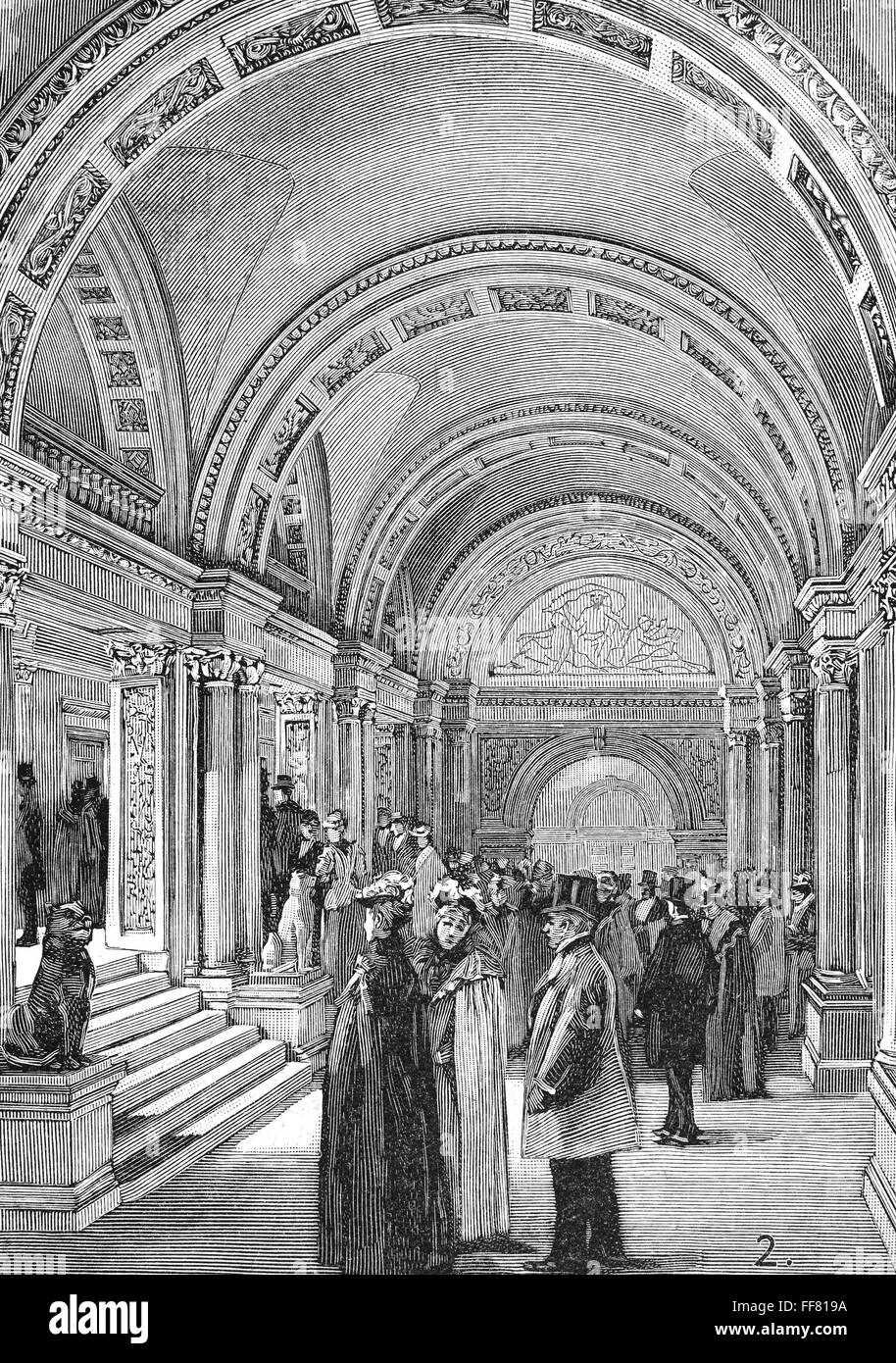 CARNEGIE HALL, 1891. /nThe lobby of Carnegie Hall in New York City at