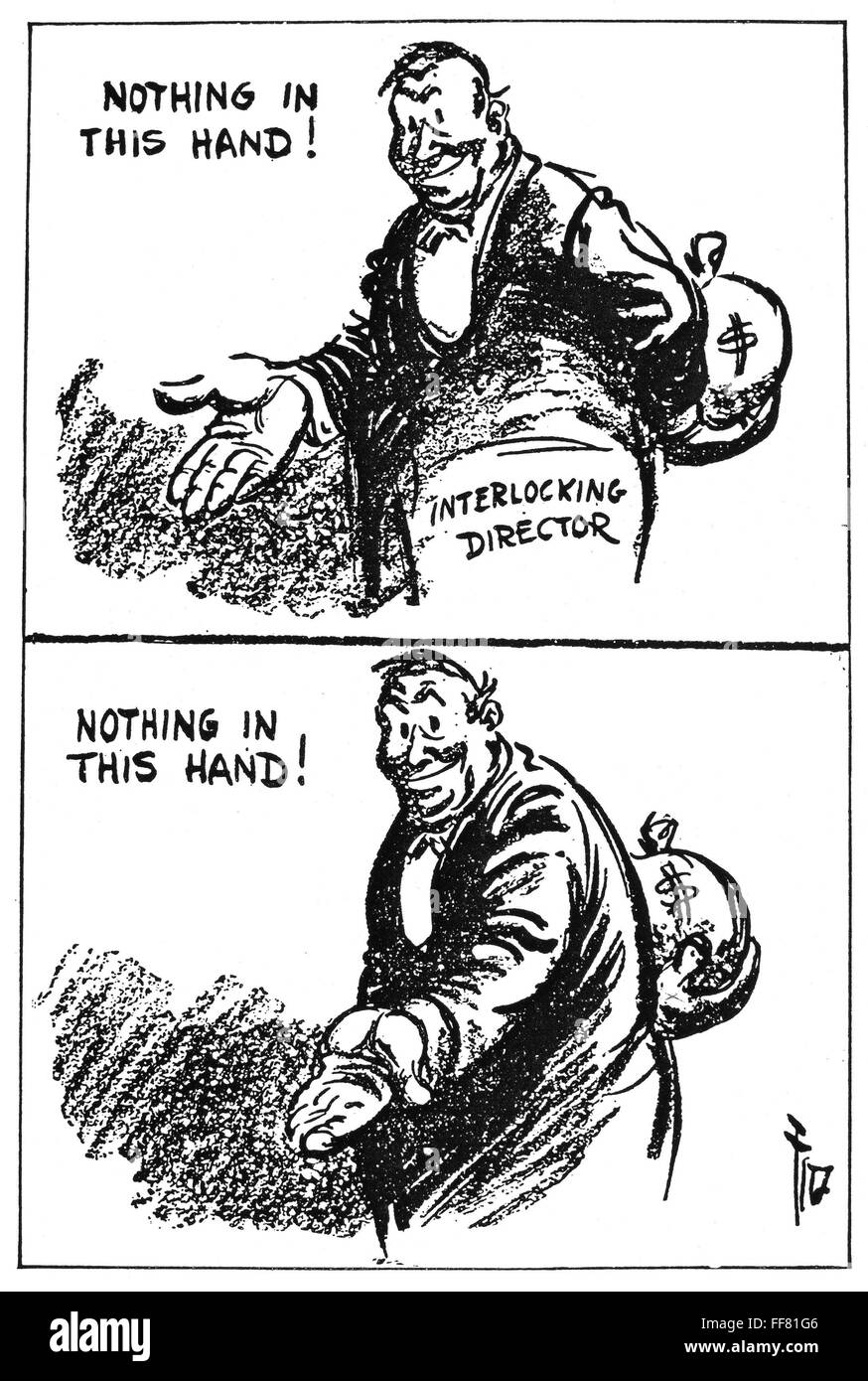 ANTITRUST CARTOON, 1914. /nDaniel R. Fitzpatrick's comment on the