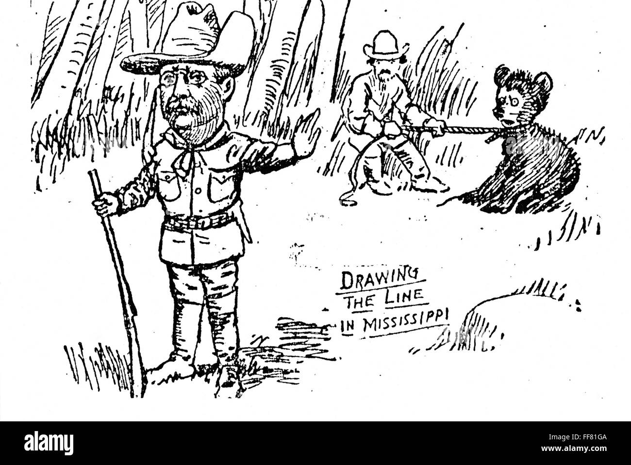 'TEDDY BEAR' CARTOON, 1902. /n'Drawing the Line in Mississippi' the