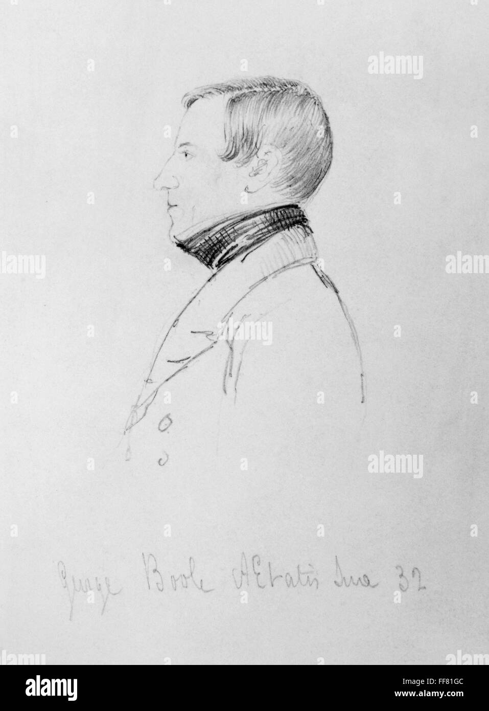 GEORGE BOOLE (1815-1864). /nEnglish mathematician and logician. Pencil drawing, 1847, by an unknown artist. Stock Photo