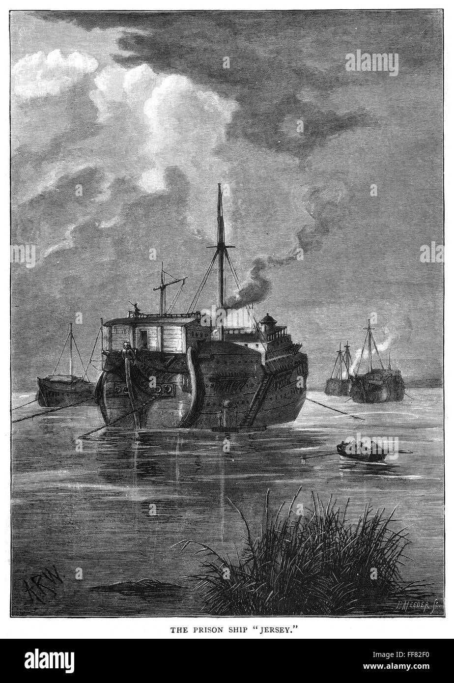 BRITISH PRISON SHIP nThe British Prison Ship HMS Jersey Anchored british-prison-ship-nthe-british-prison-ship-hms-jersey-anchored