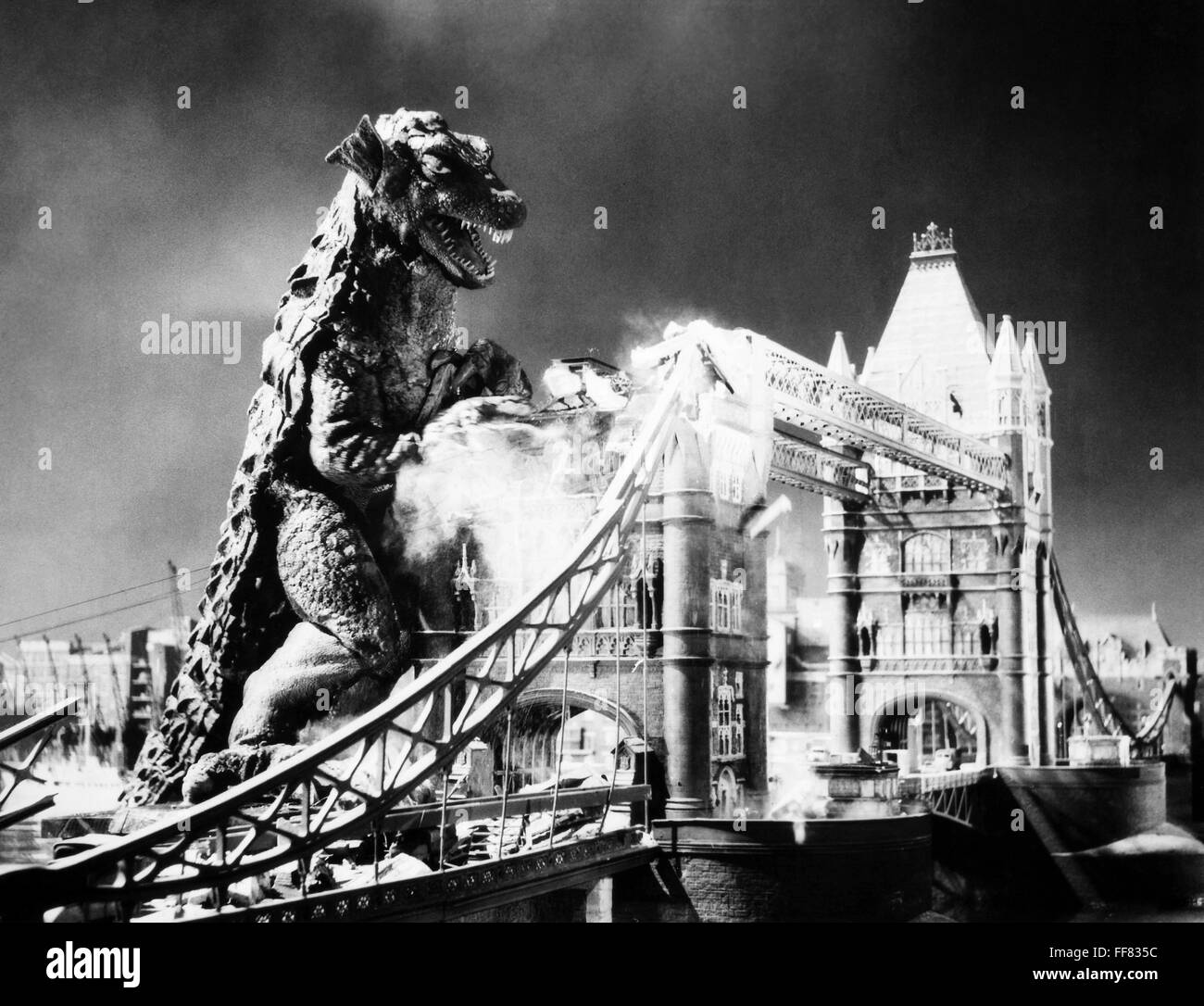 GODZILLA. /nA scene from one of the 'Godzilla' movies. Stock Photo