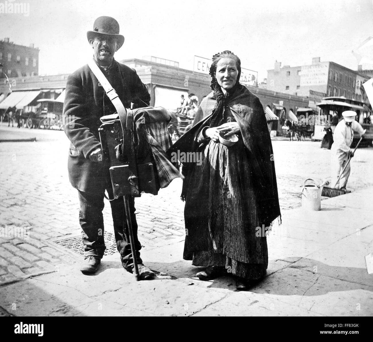 ORGAN GRINDER, 1897. /nAn organgrinder and his wife in New York City