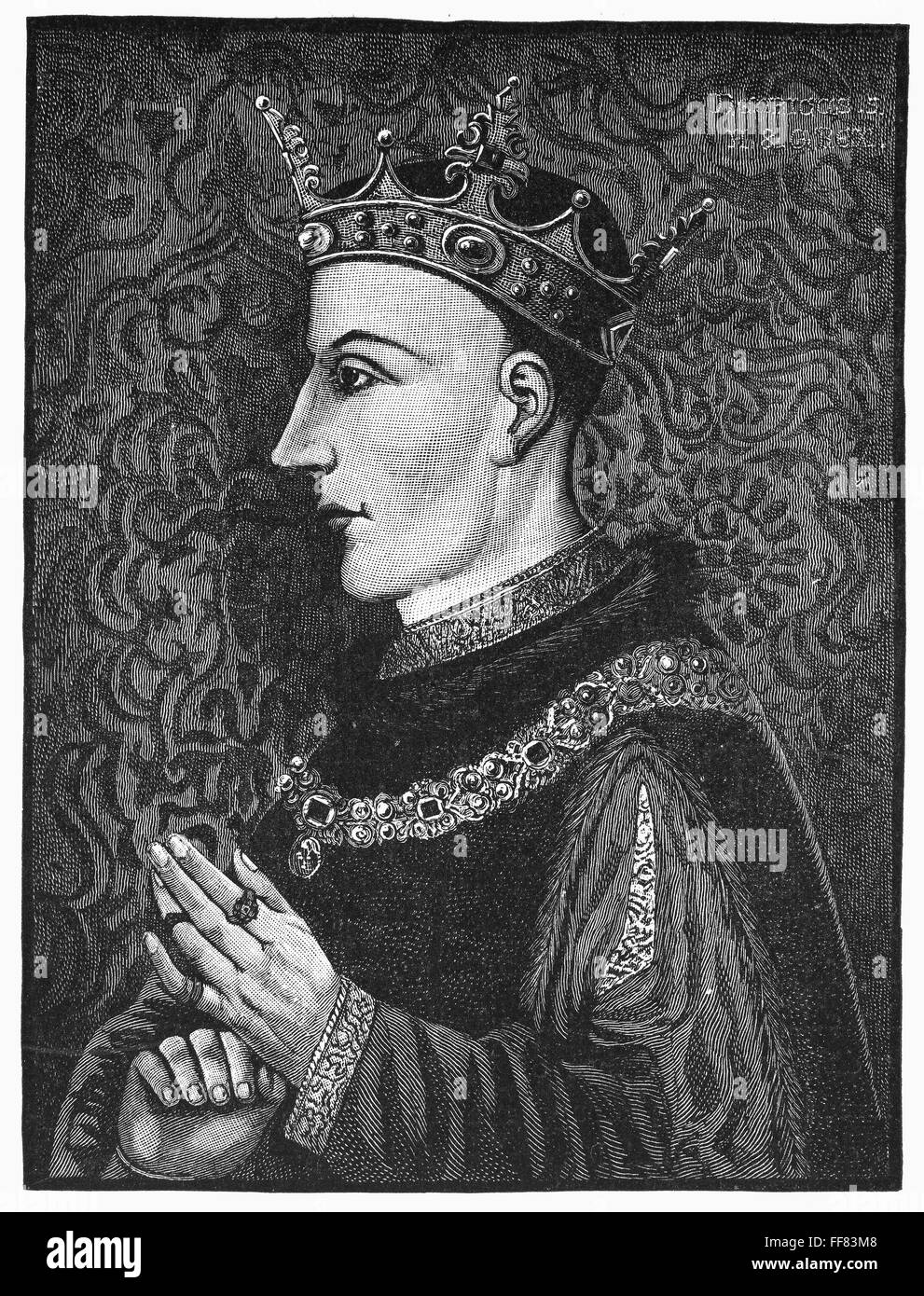 HENRY V (1387-1422). /nKing of England, 1413-1422. Wood engraving, English, 19th century. Stock Photo