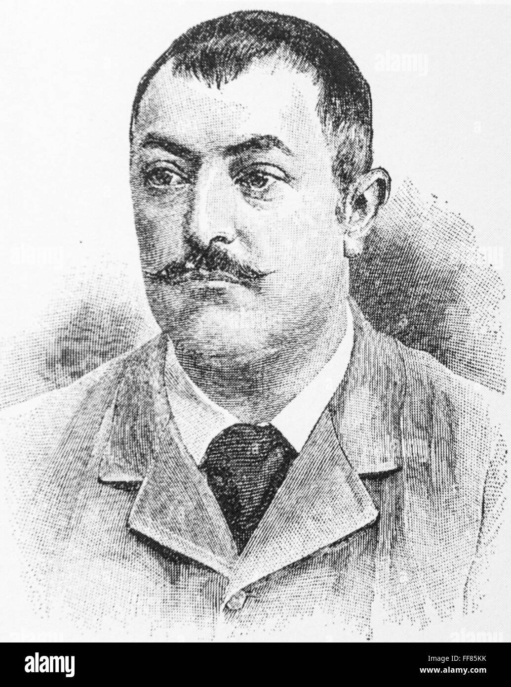 Caricature of Georges Ferdinand Bigot (1860-1927) Portrait of Georges Ferdinand Bigot. 1894. Stock Photo