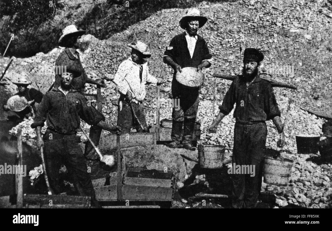 CALIFORNIA: GOLD RUSH. /nPlacer miners. Daguerreotype, probably early 1850s  Stock Photo - Alamy