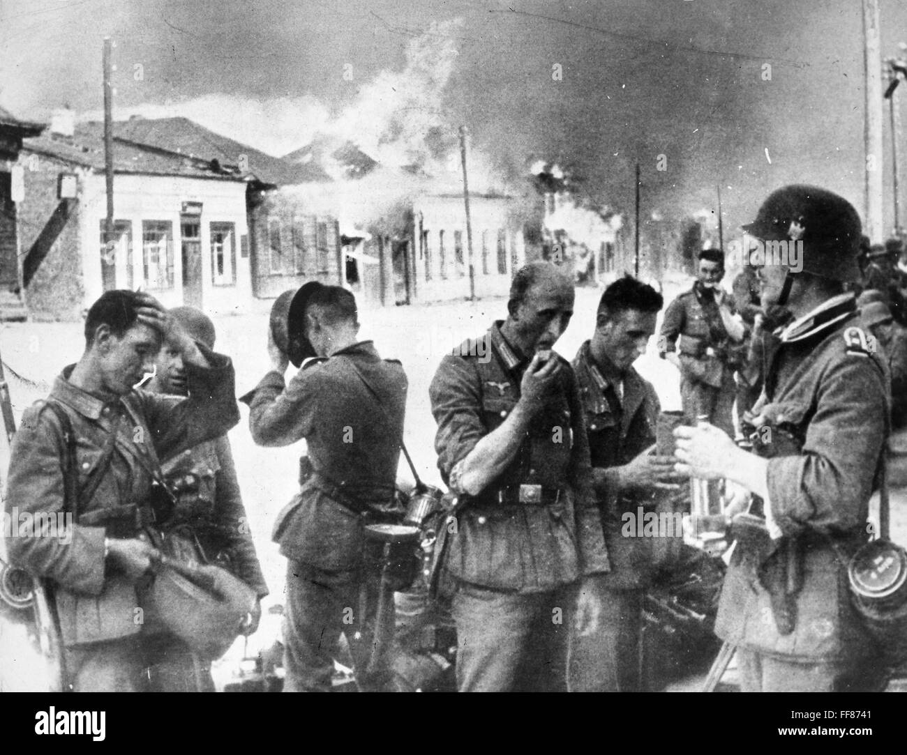 WORLD WAR II: SOVIET UNION. /nGerman soldiers pausing for a rest in ...