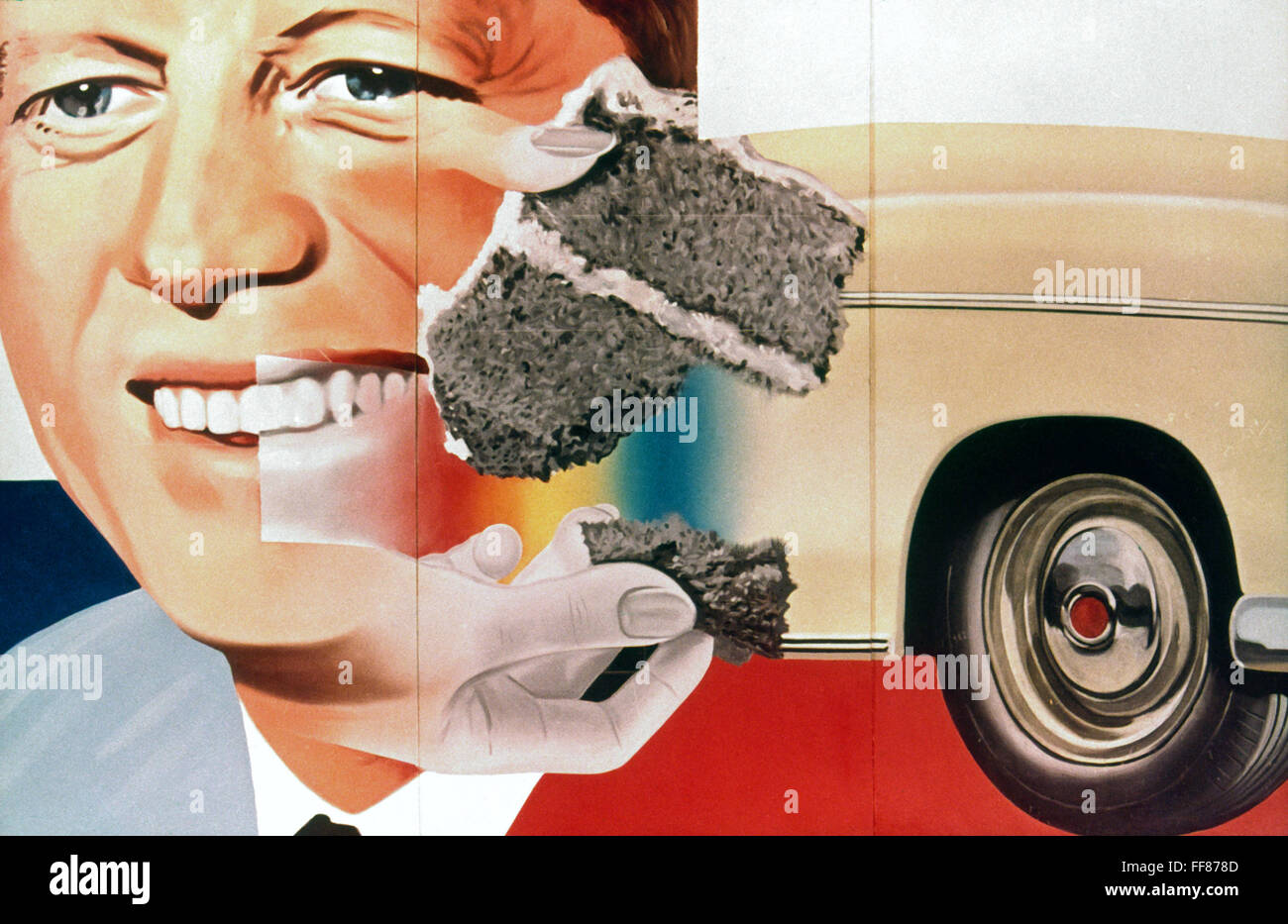ROSENQUIST PRESIDENT, 1960. /n'President Elect.' Oil on masonite, 1960