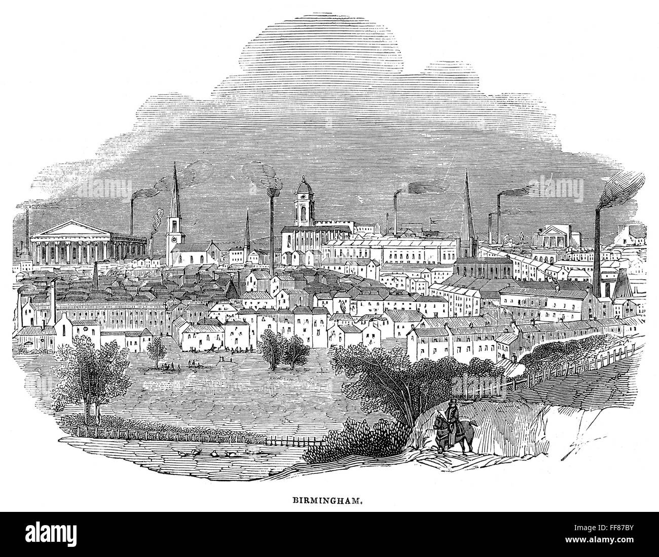 BIRMINGHAM, ENGLAND, 1844. /nWood engraving, 1844 Stock Photo Alamy