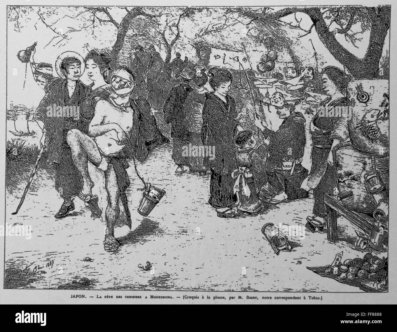 Caricature of Georges Ferdinand Bigot (1860-1927) Cherry blossom ...