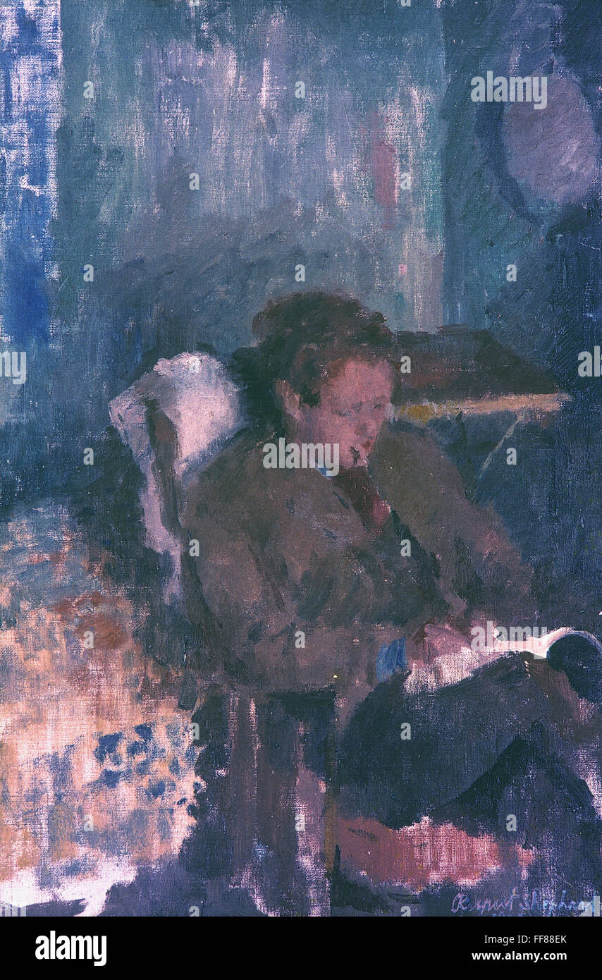 DYLAN THOMAS (1914-1953). /nWelsh poet. Oil on canvas, 1940, by Rupert Shephard. EDITORIAL USE ONLY. Stock Photo