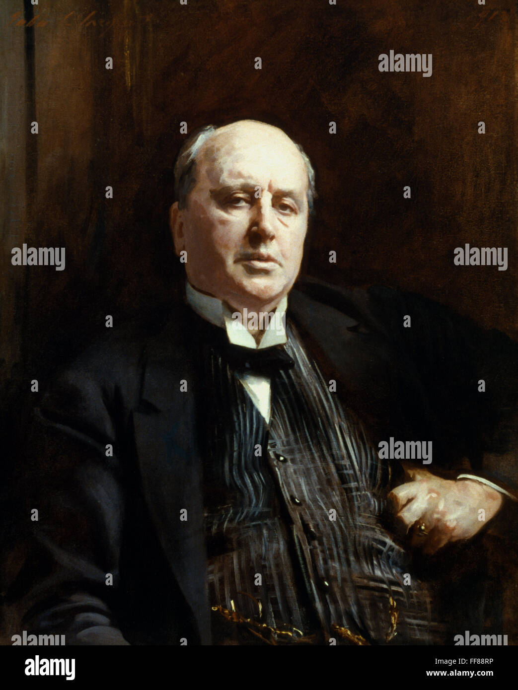 Reconnoitering Oil John Singer Sargent Elder man portrait seated in landscape 