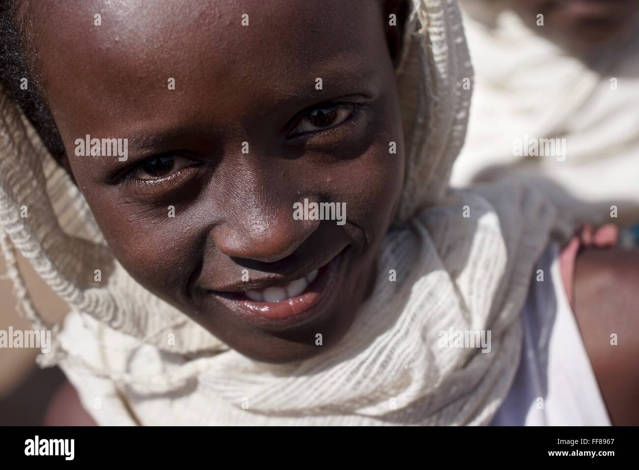 A girls at an Orthodox Christian Epiphany celebration in Ethiopia. Stock Photo