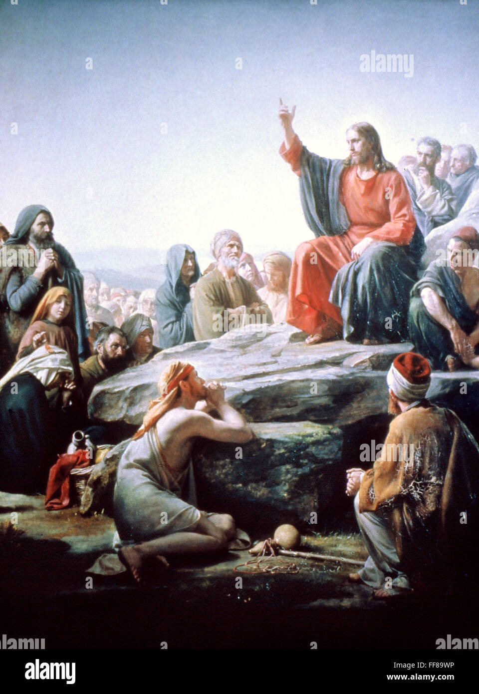 SERMON ON THE MOUNT. /nPainting by Carl Bloch, c1875 Stock Photo - Alamy