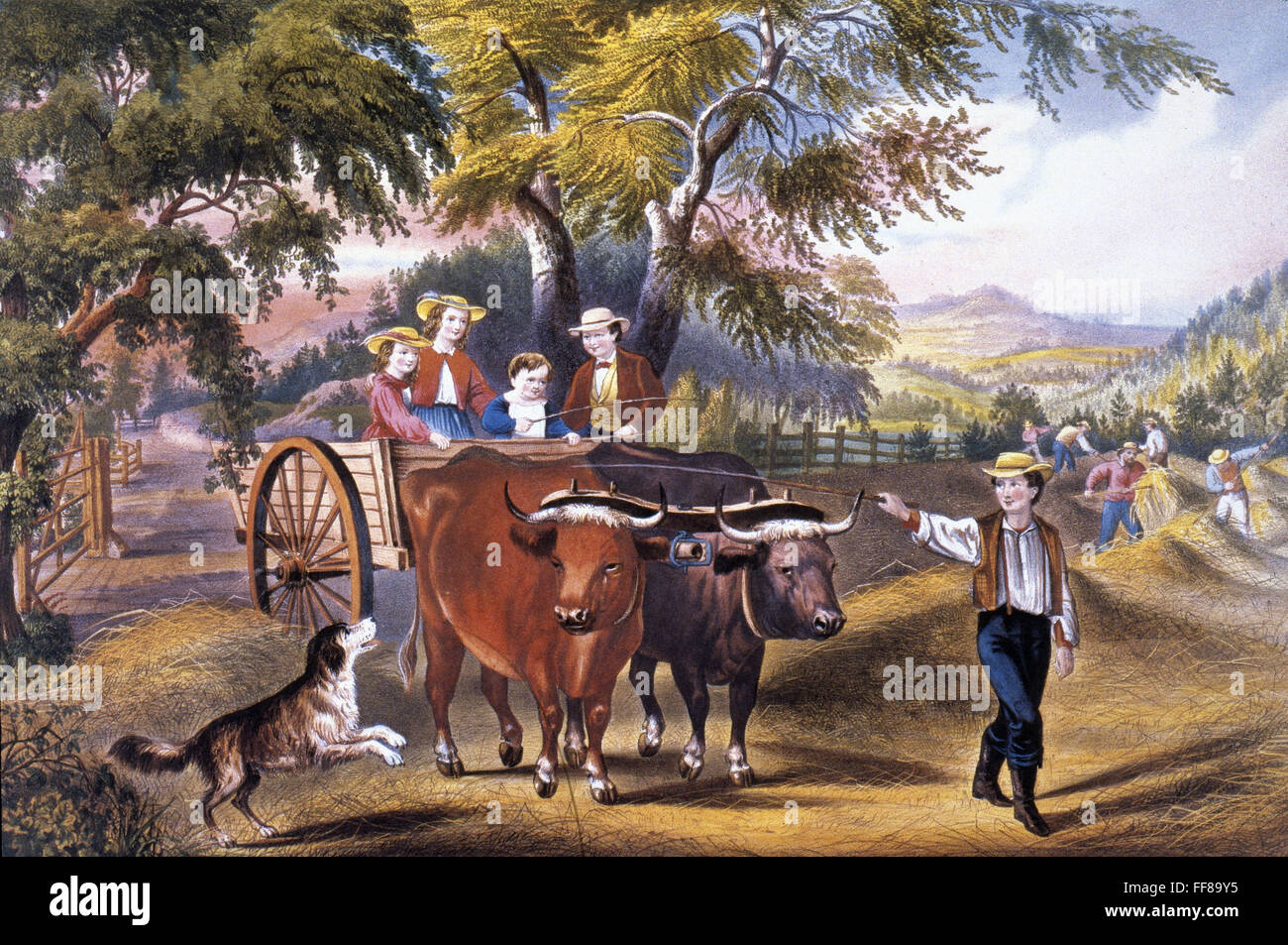 HAYING-TIME. THE FIRST LOAD. /nLithograph, 1868, by Currier & Ives