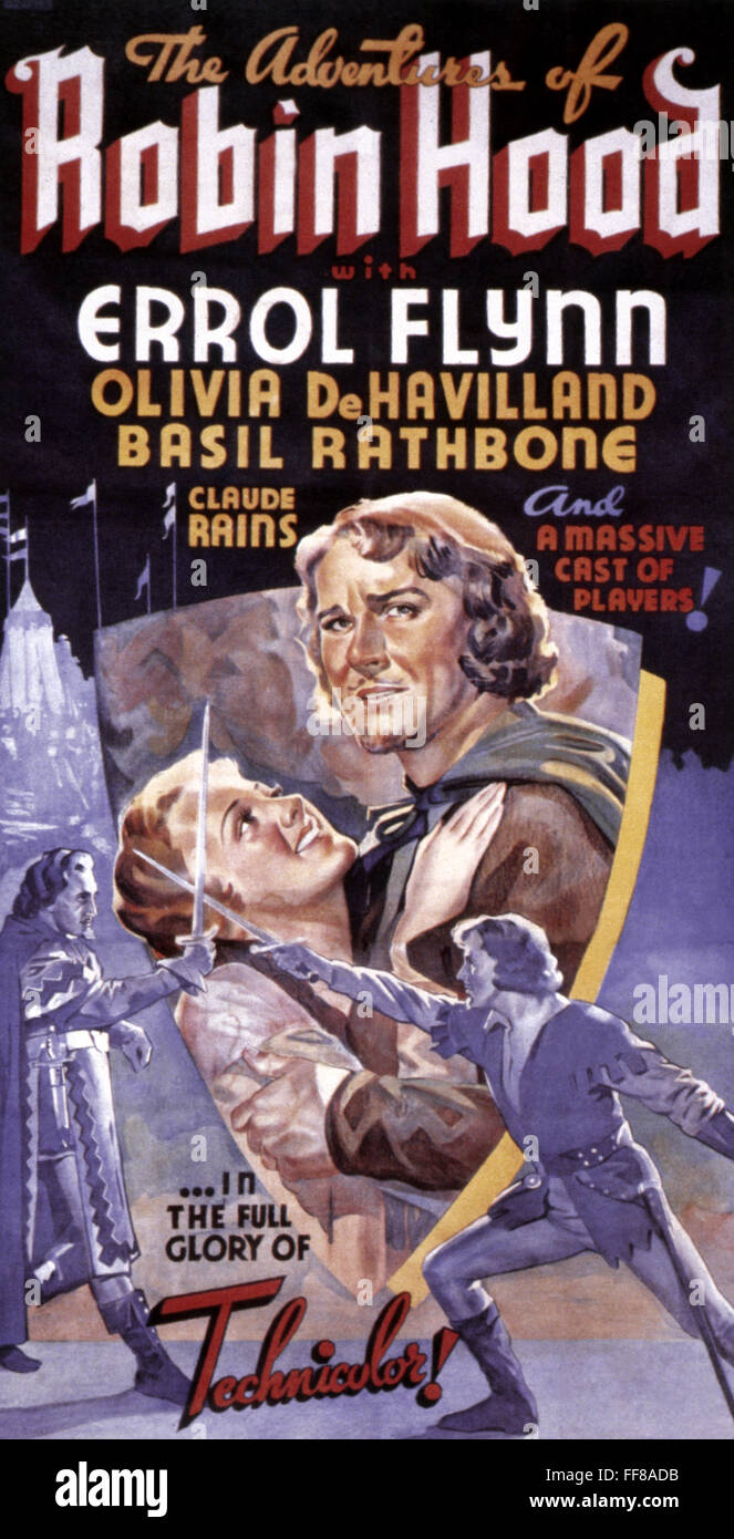 ADVENTURES OF ROBIN HOOD /nfilm poster, 1938. Stock Photo