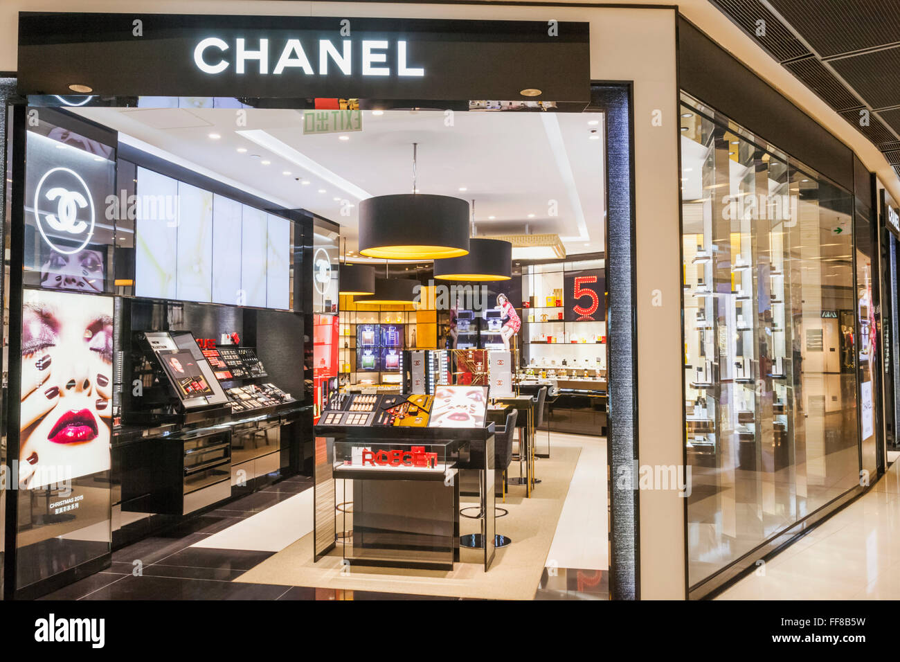 China, Hong Kong, Central, IFC Shopping Mall, Chanel Store Stock Photo