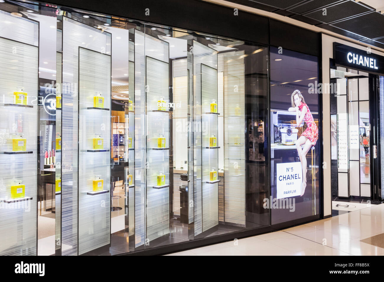 China, Hong Kong, Central, IFC Shopping Mall, Chanel Store Stock Photo