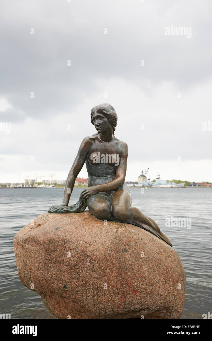 Copenhagen harbour Little Mermaid statue Stock Photo Alamy