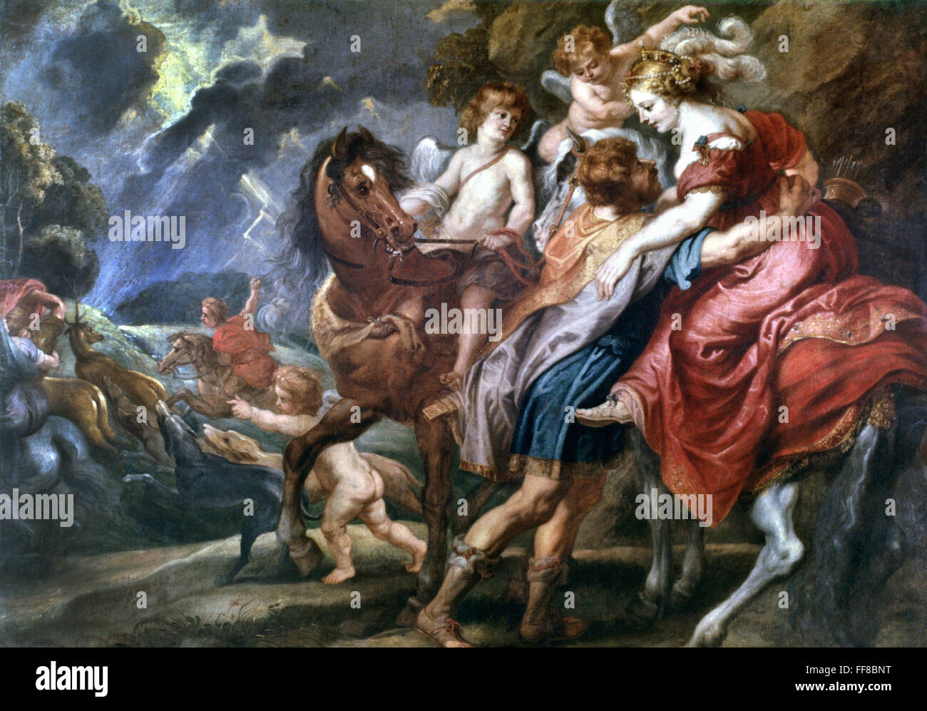 DIDO AND AENEAS. /nCanvas by Peter Paul Rubens (1577-1640). Stock Photo