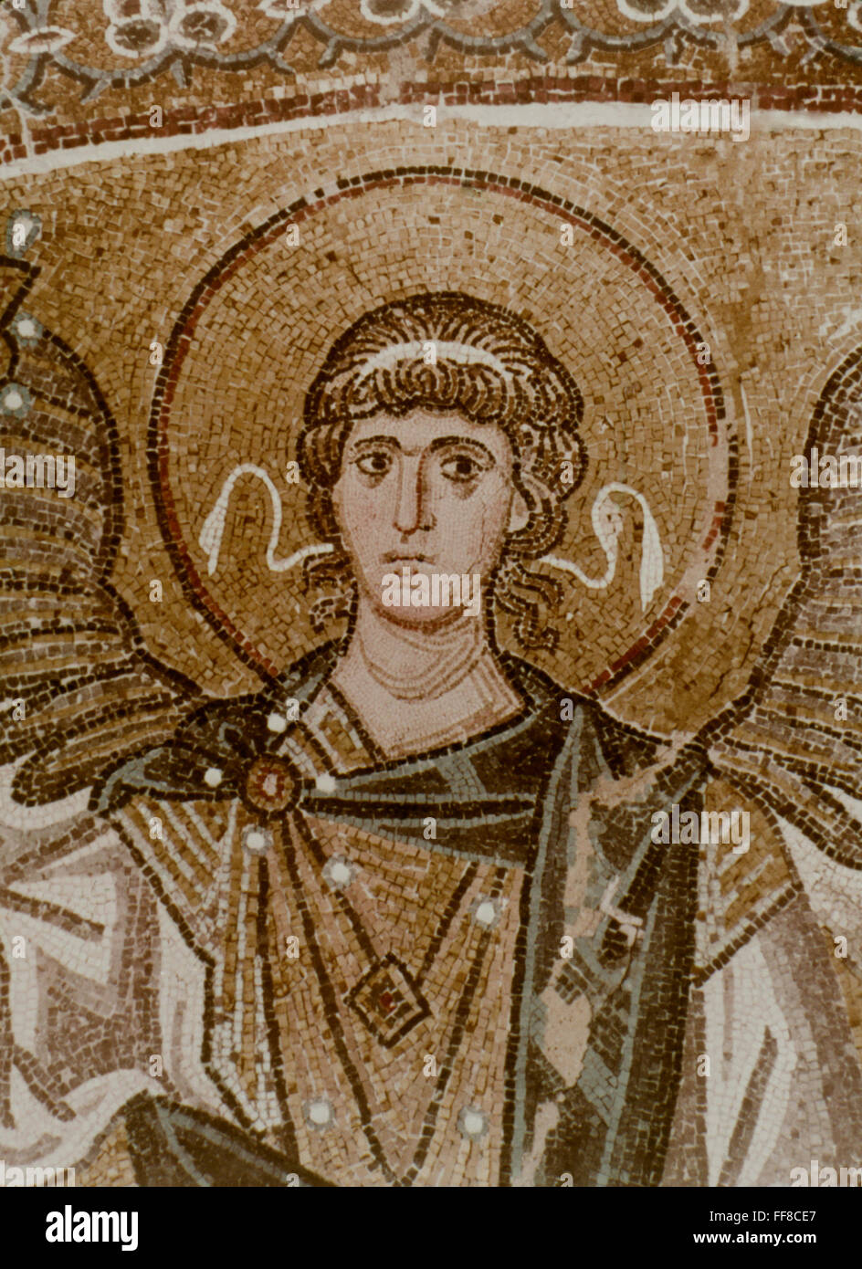 ARCHANGEL. /nByzantine Greek Mosaic. Church of the Monastery, Daphni. Late 11th century. Stock Photo