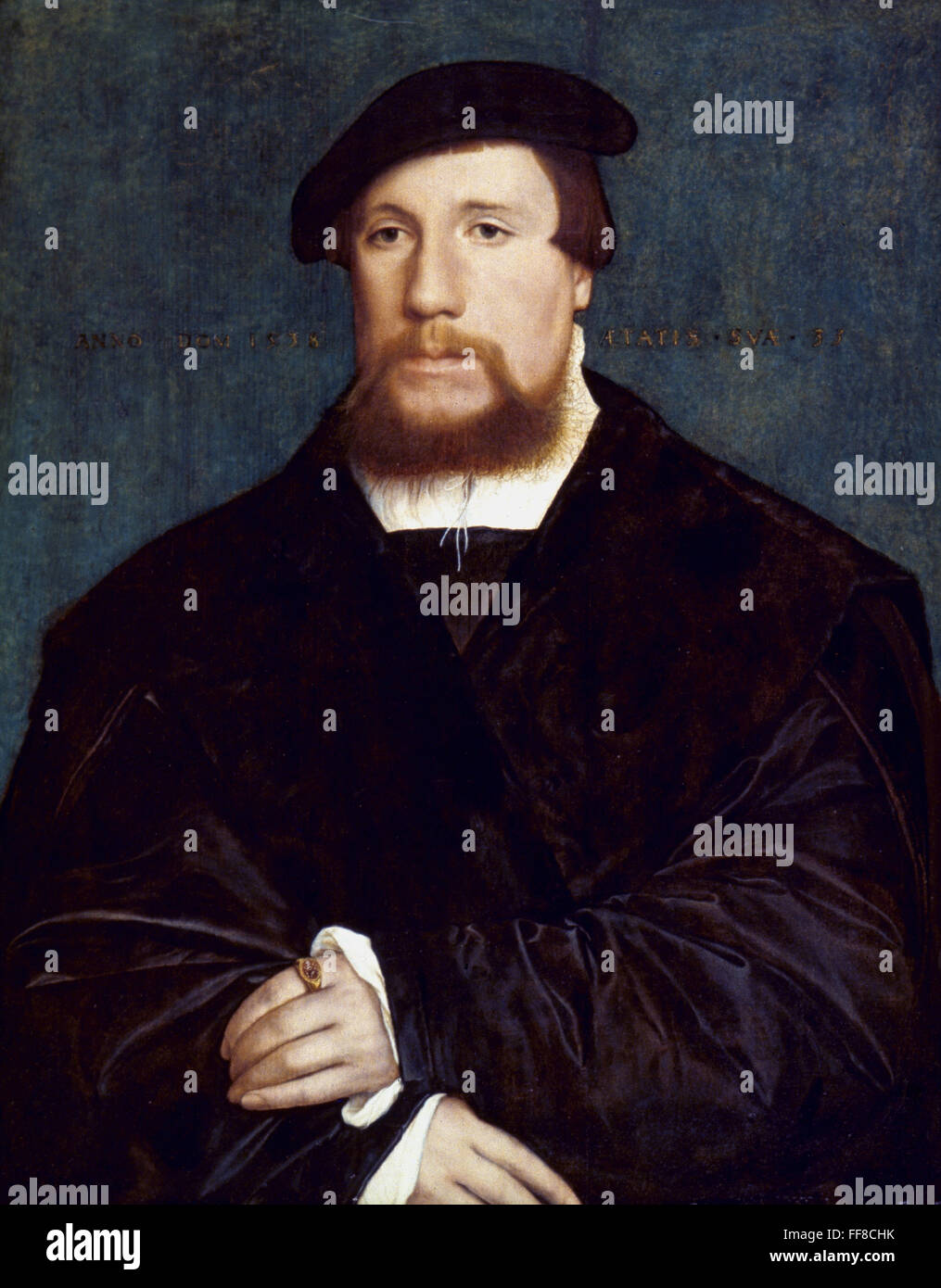 HOLBEIN: MERCHANT, 1538. /nA Merchant of the Hanseatic League, by Hans Holbein the Younger. Oil on panel, 1538. Stock Photo