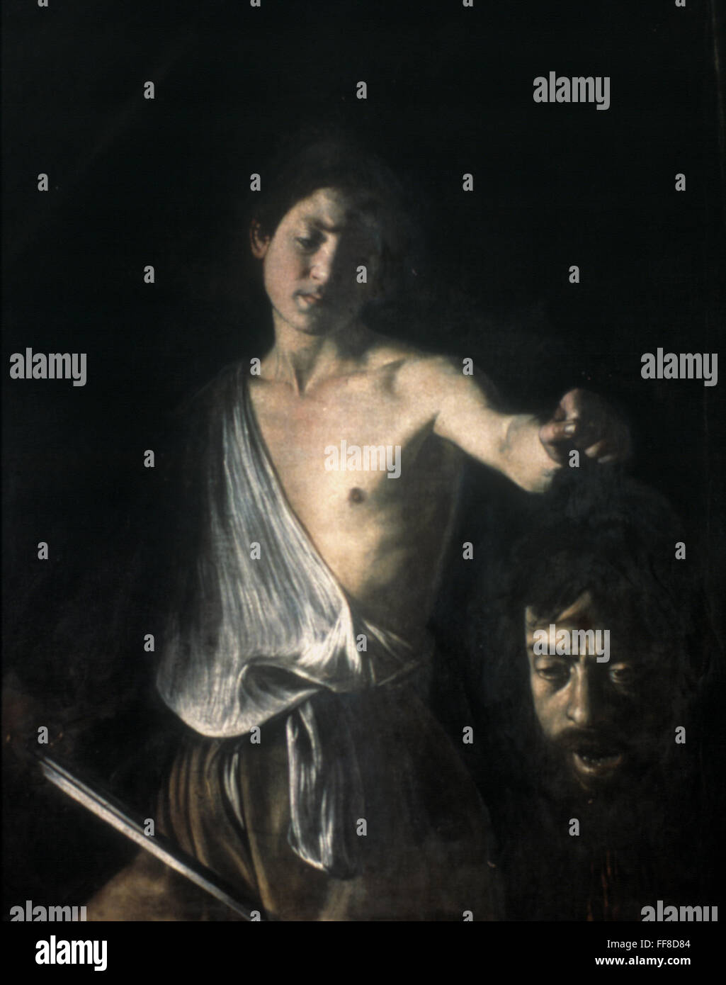 CARAVAGGIO: DAVID & GOLIATH. /n'David with the Head of Goliath.' Oil on ...