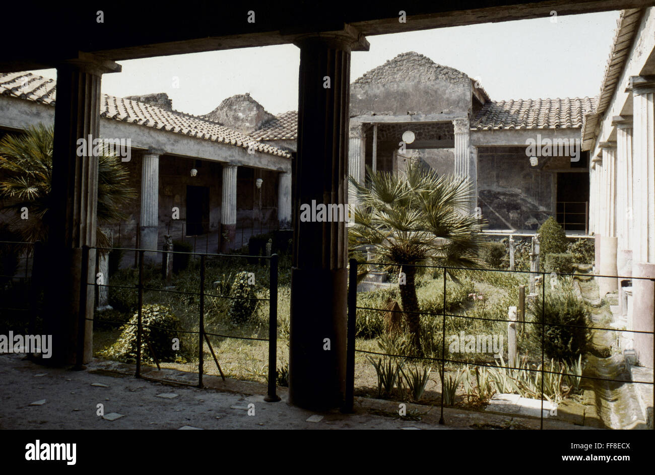 POMPEII GARDEN. /nPompeii. House of the Golden Cupids. Peristyle Stock