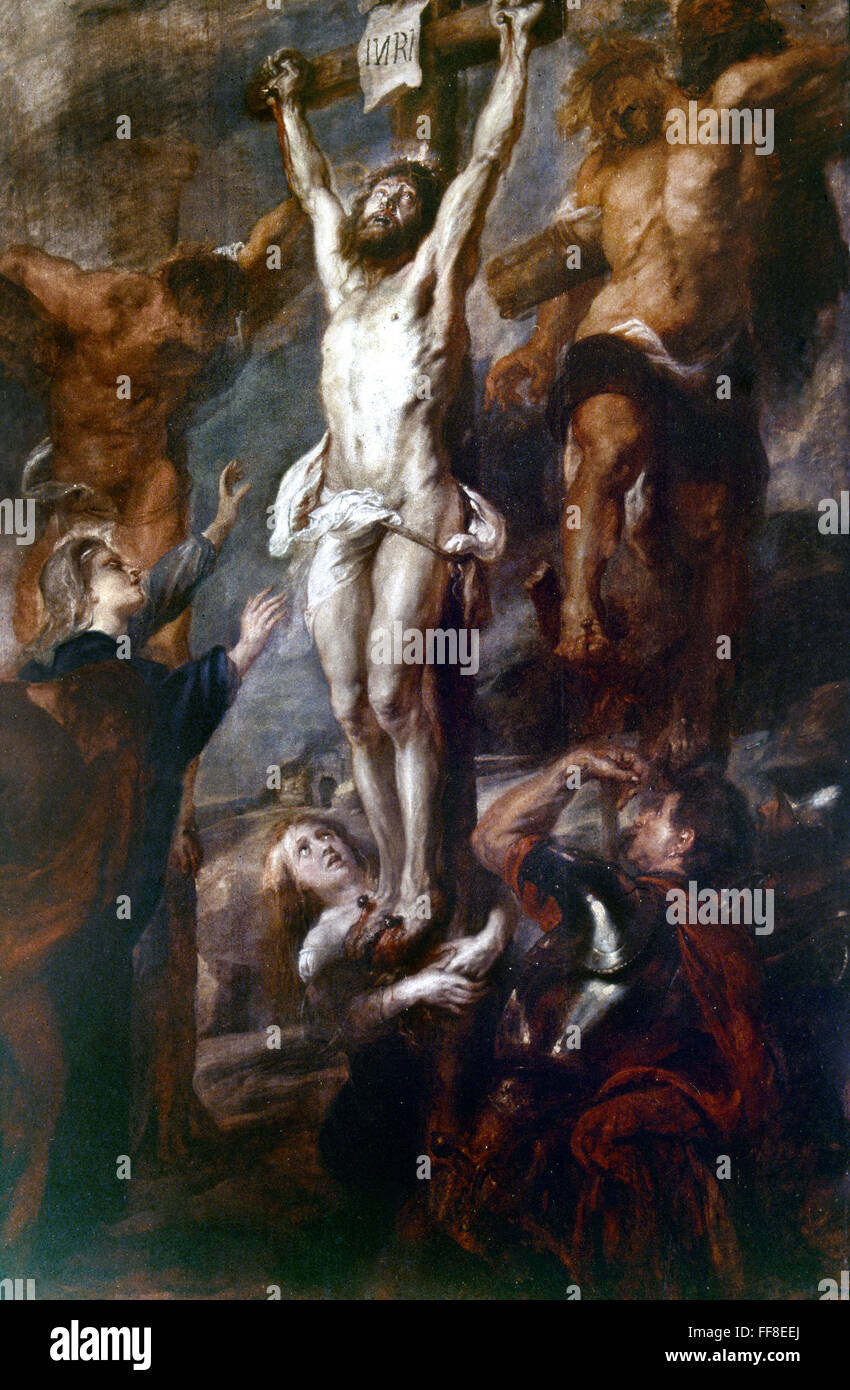 RUBENS: THE CALVARY. /nThe Calvary by Peter Paul Rubens. Oil on canvas. Stock Photo