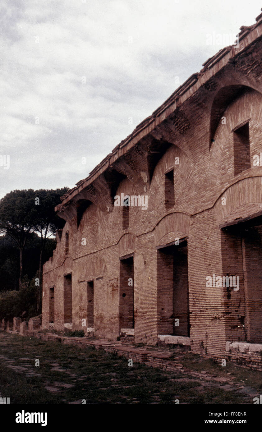 ROMAN APARTMENT BUILDING /nat Ostia, the port of ancient Rome. Stock Photo