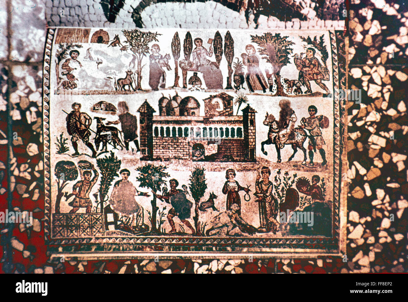 CARTHAGE: ROMAN VILLA. /nRoman mosaic of the villa of Dominus Julius at Carthage. Stock Photo
