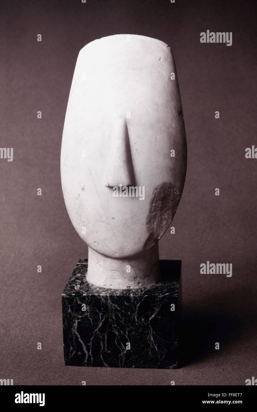 CYCLADIC FIGURINE. /nMarble head of an idol from island of