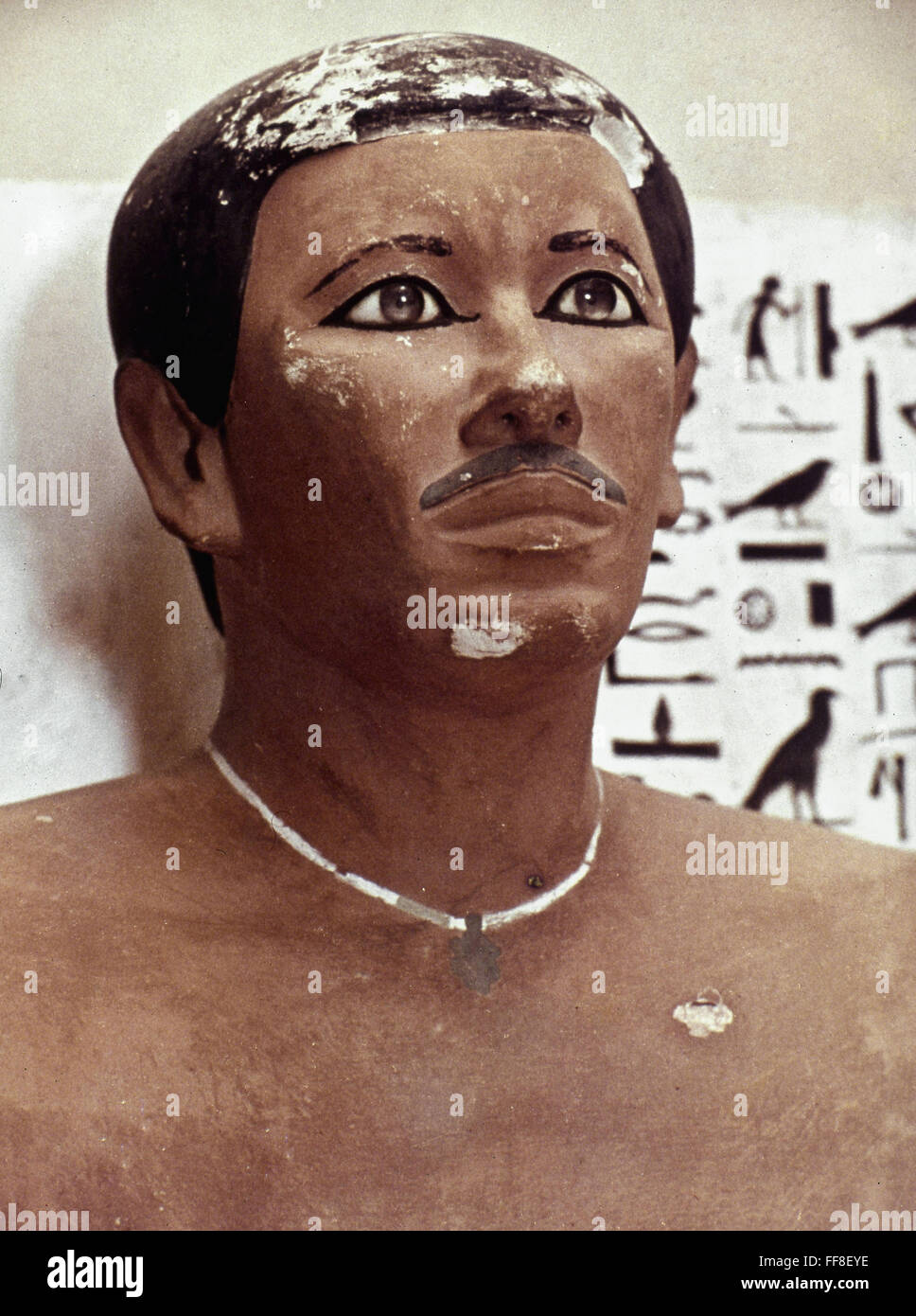 EGYPT PRINCE RAHOTEP. /nPainted limestone head of Prince Rahotep, son