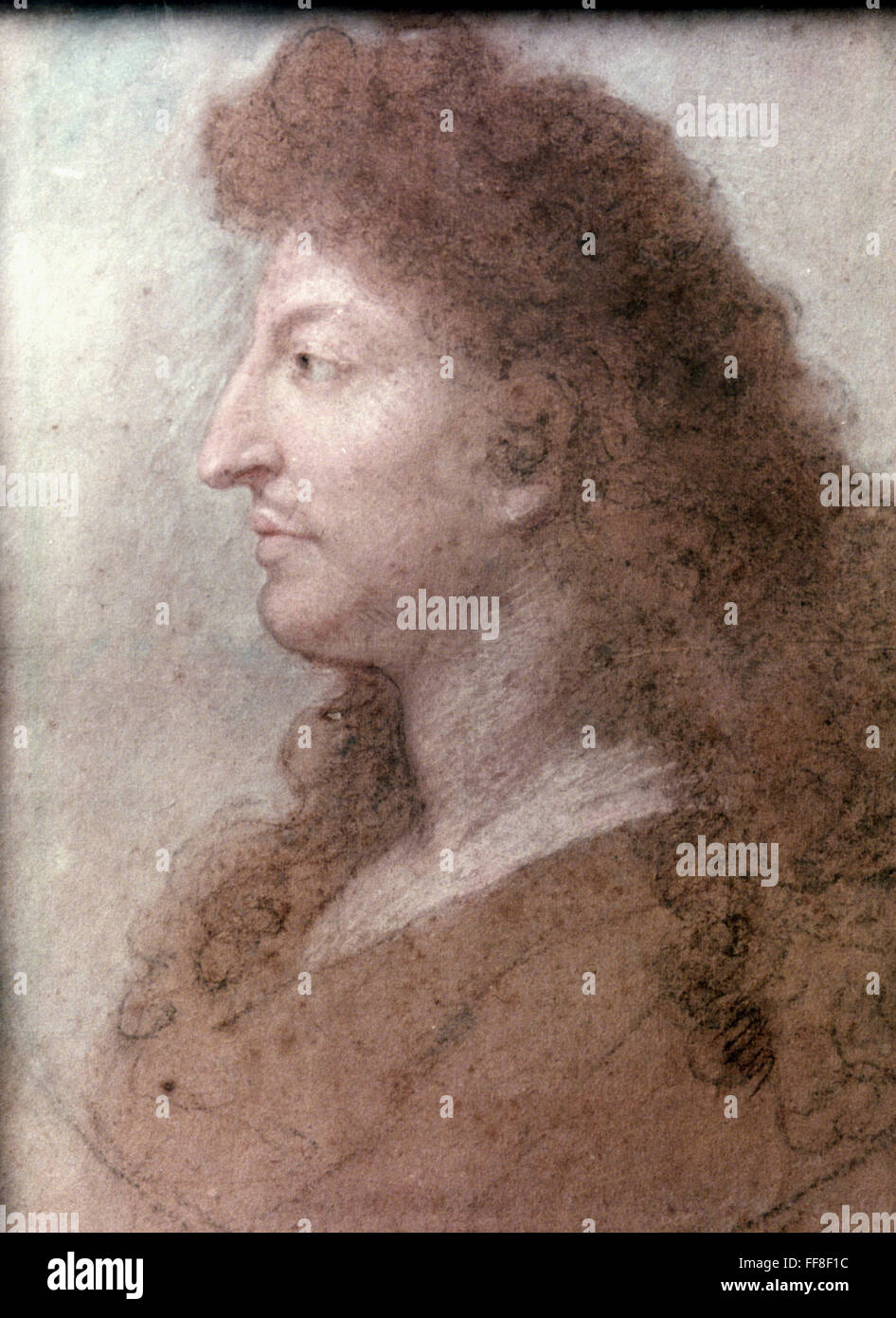 LOUIS XIV (1638-1715). /nKing Louis XIV of France. Pastel by Charles Le Brun, c1675. Stock Photo