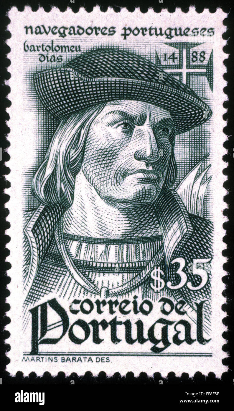 BARTOLOMEU DIAS /n(c1450-1500). Portuguese navigator. On a Portuguese stamp, 1945. Stock Photo