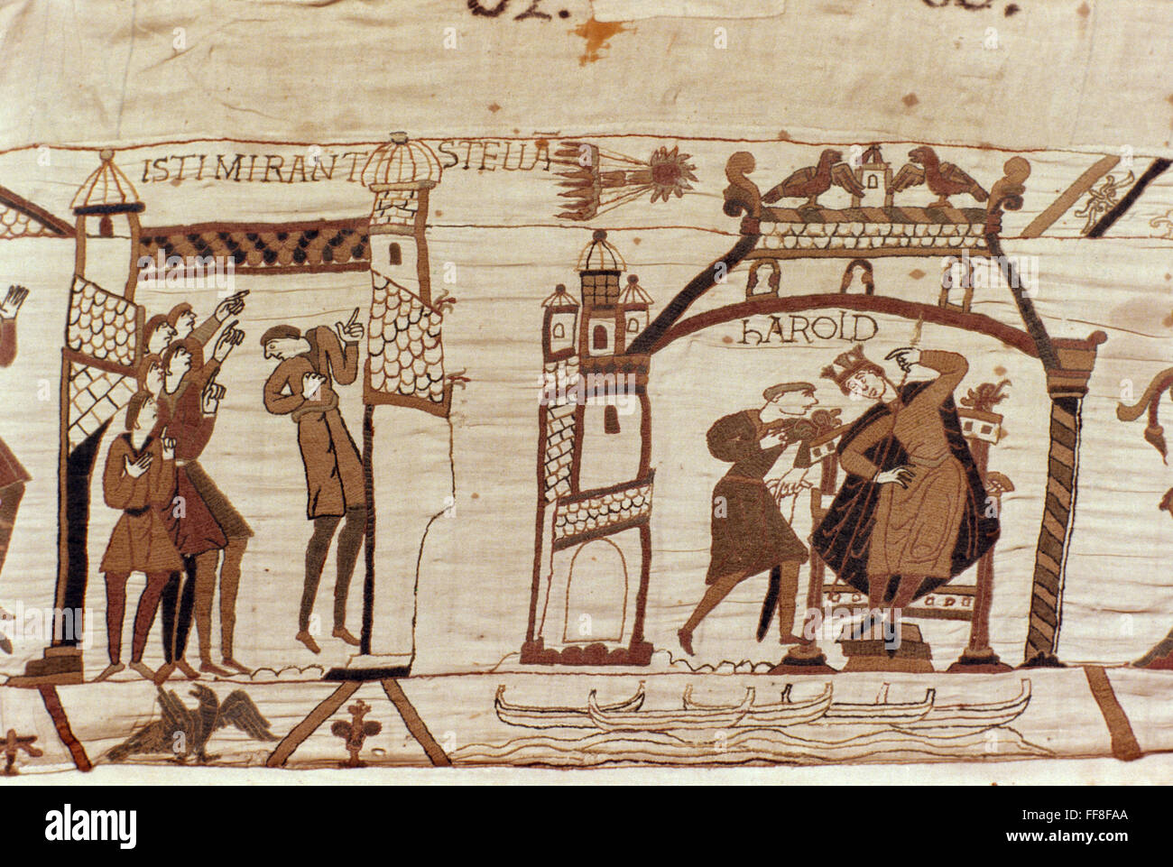 HALLEY'S COMET, 1066. /nA section of the 11th century Bayeux Tapestry