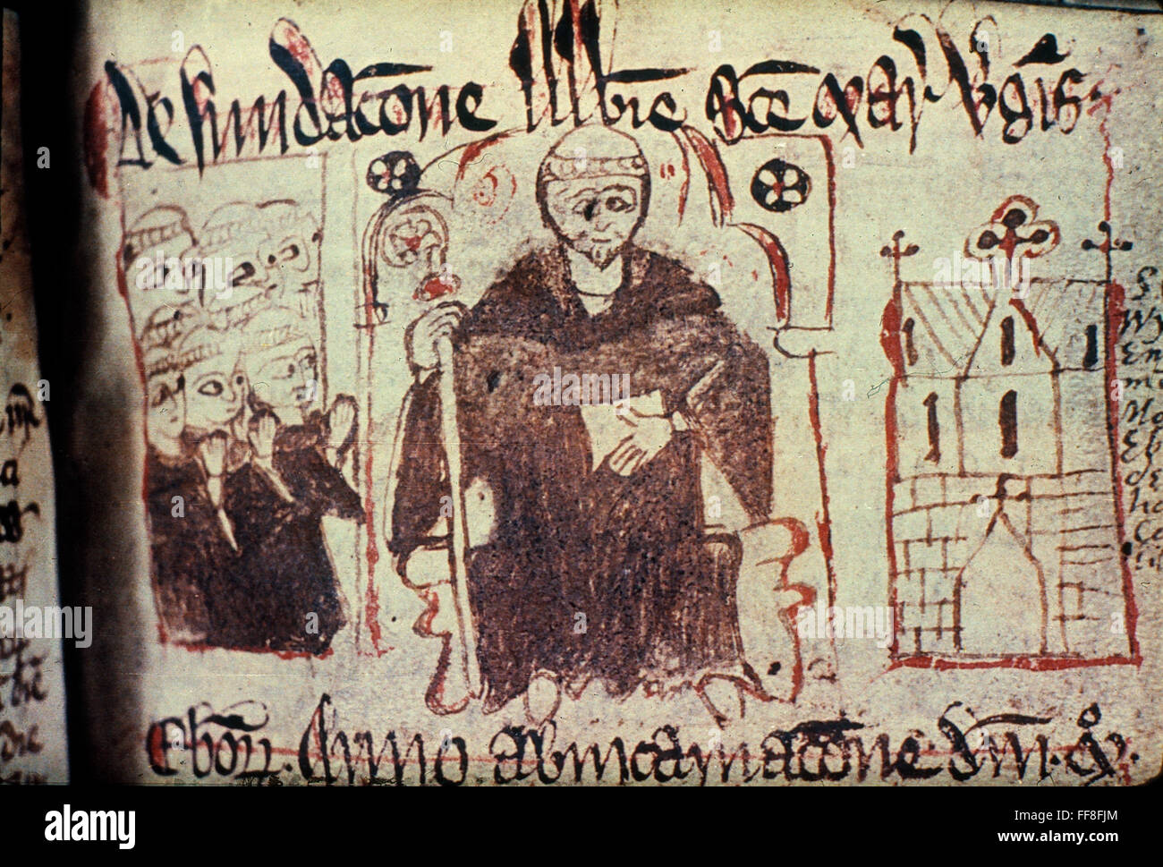Benedictine Monks Nst Marys Abbey At York English Manuscript Illumination 13th Century 