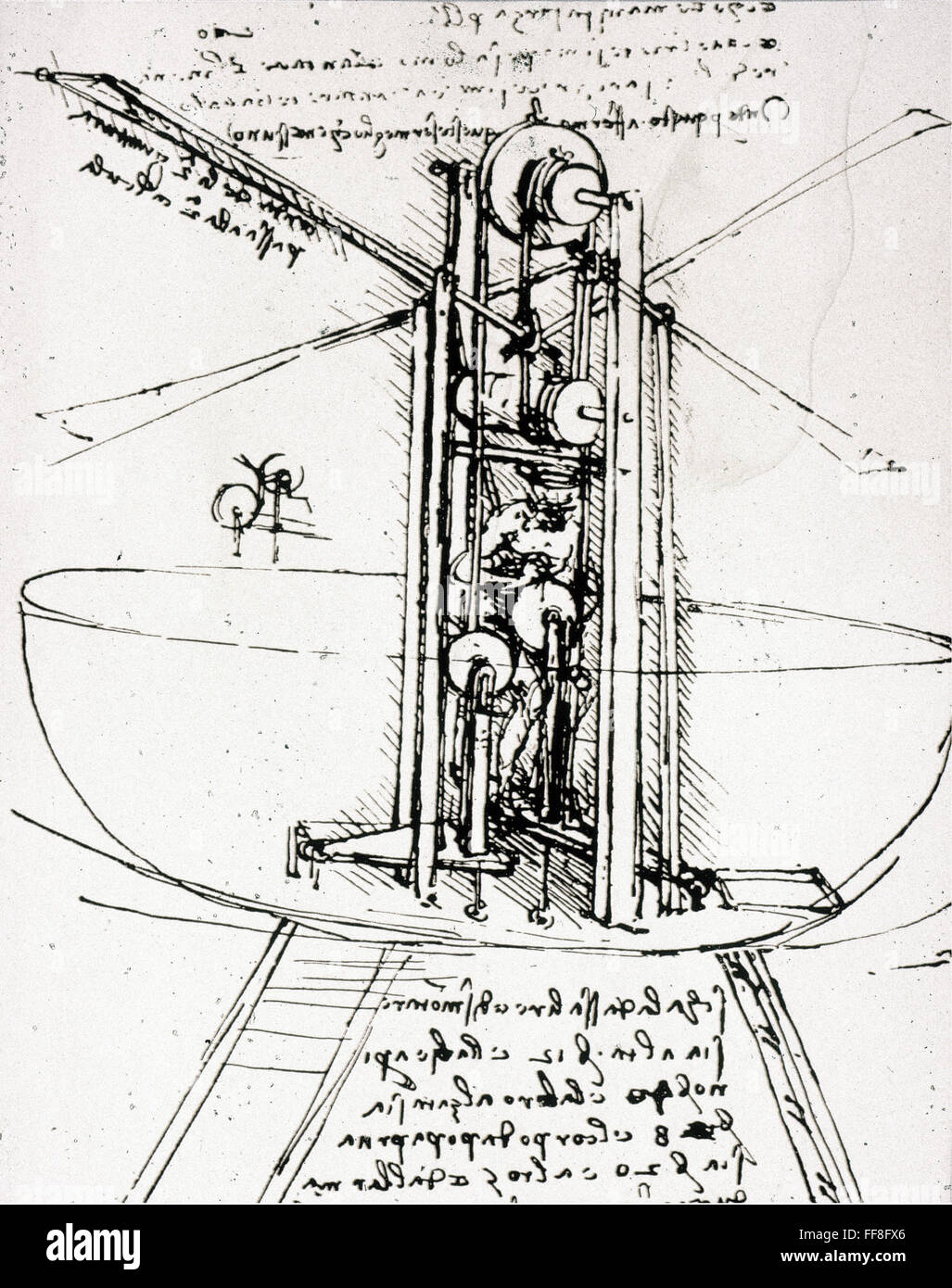 Flying Machine Renaissance LEONARDO: ORNITHOPTER. /nLeonardo da Vinci's design for flying machine ...