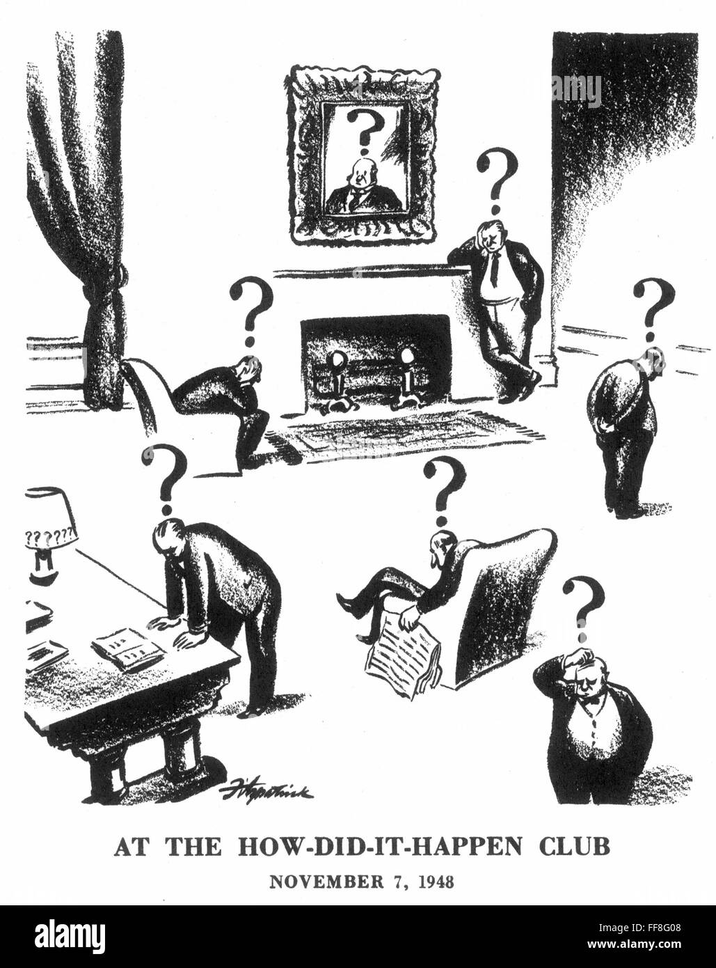PRESIDENTIAL CAMPAIGN, 1948. /n'At the How-Did-It-Happen Club': cartoon ...