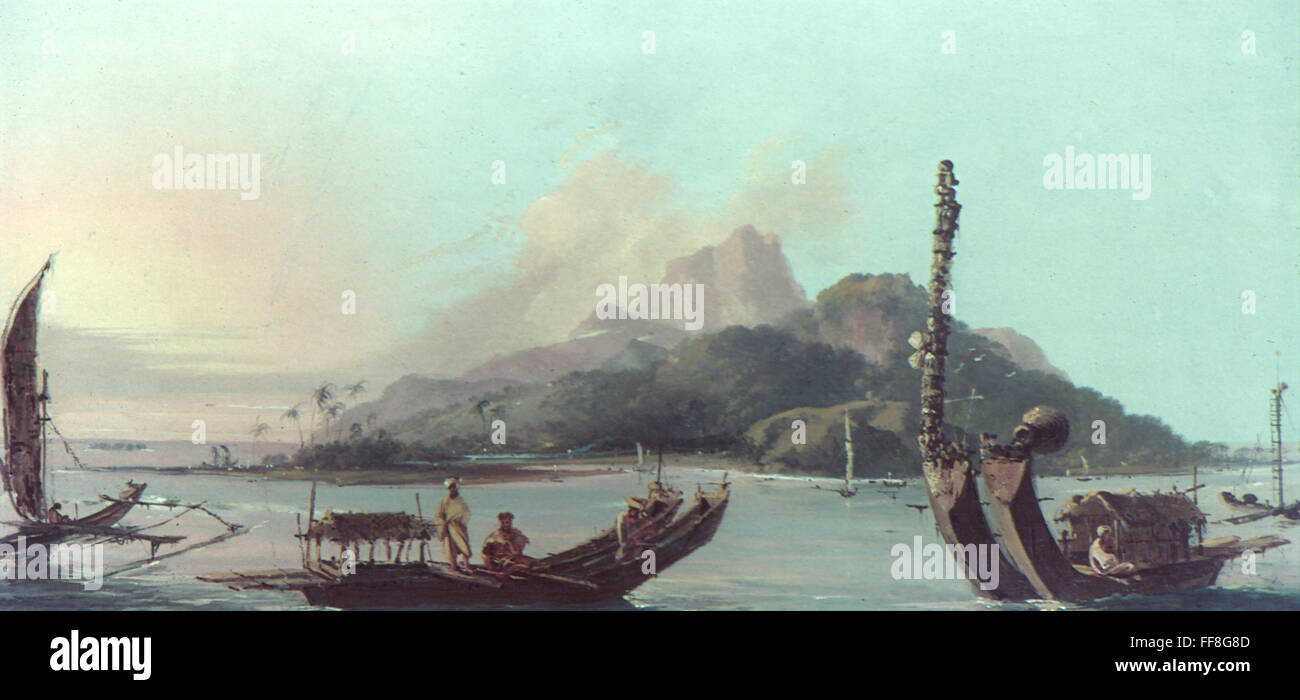 COOK: TAHITI, 1773. /nCook's Second Voyage: Tahiti, bearing southeast ...