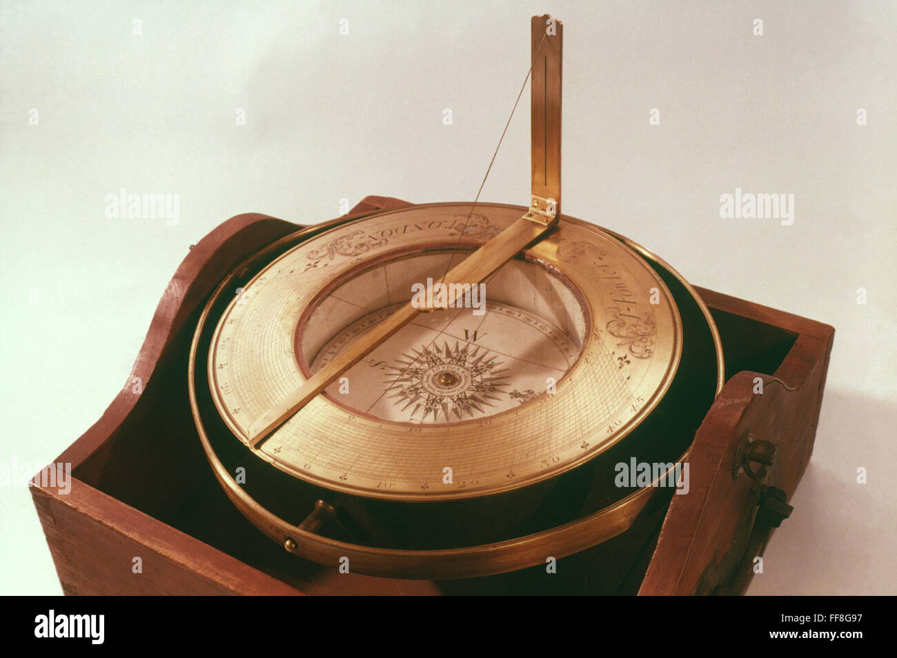 AZIMUTH COMPASS, c1720. /nMade by J. Fowler. Stock Photo