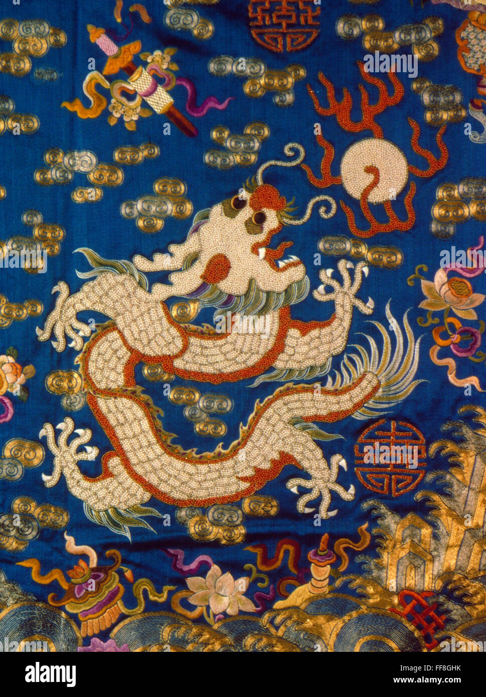 CHINA DRAGON ROBE, 19th C. /nDetail from T'ungchih Period (18621874