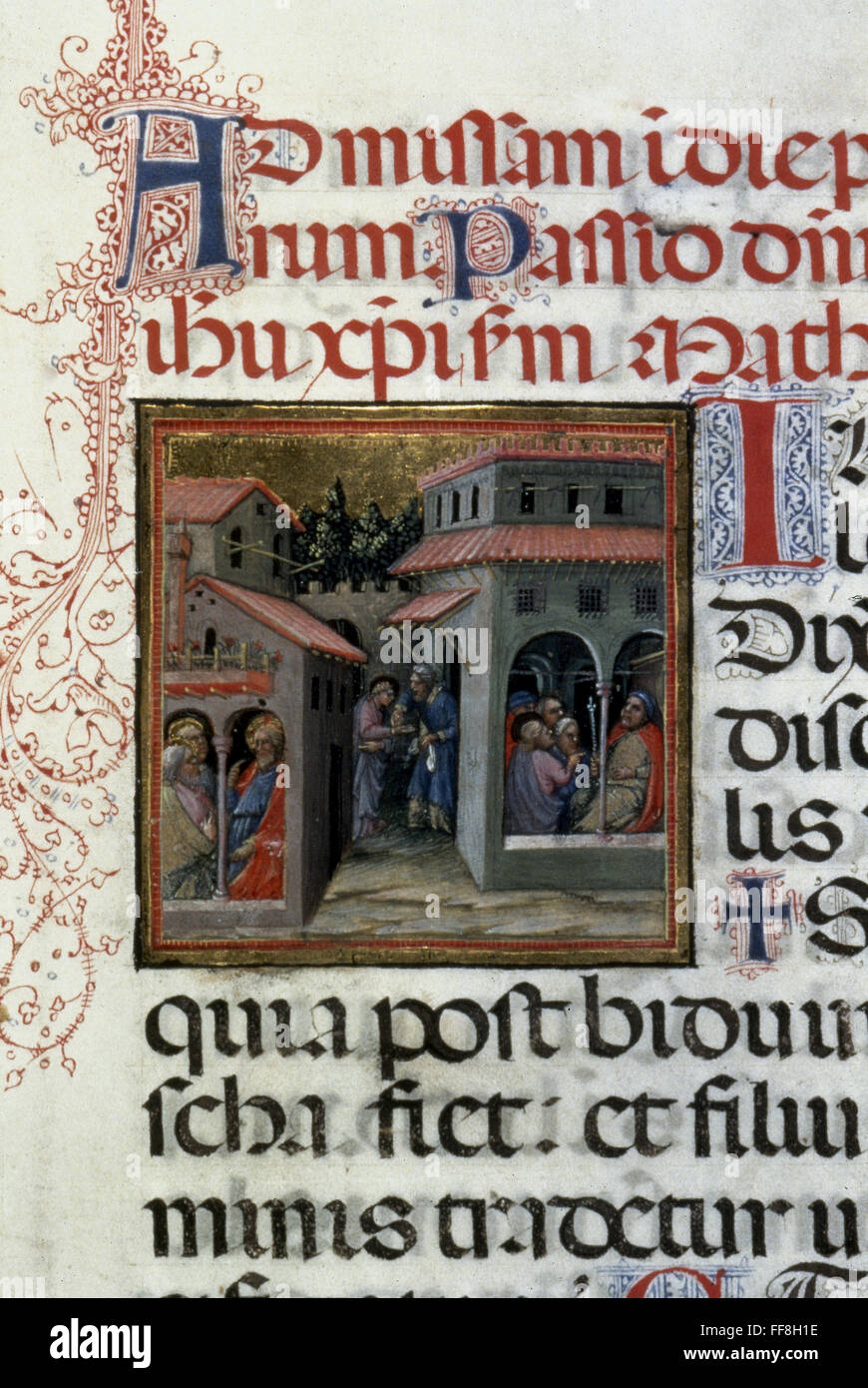 BETRAYAL OF JESUS. /nScenes from life of Christ with Judas: illumination, c1436, from Italian gospel lectionary. Stock Photo