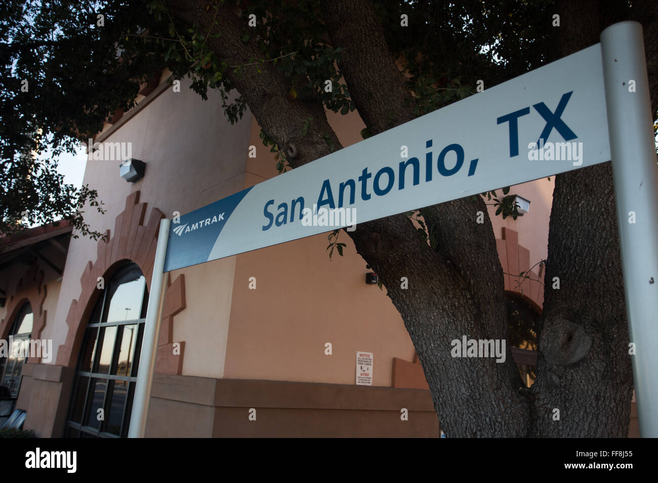 amtrak sign san antonio tx Stock Photo Alamy