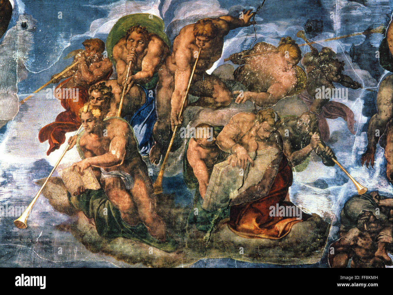 MICHELANGELO: JUDGMENT. /nDetail of angels from the Last Judgment ...
