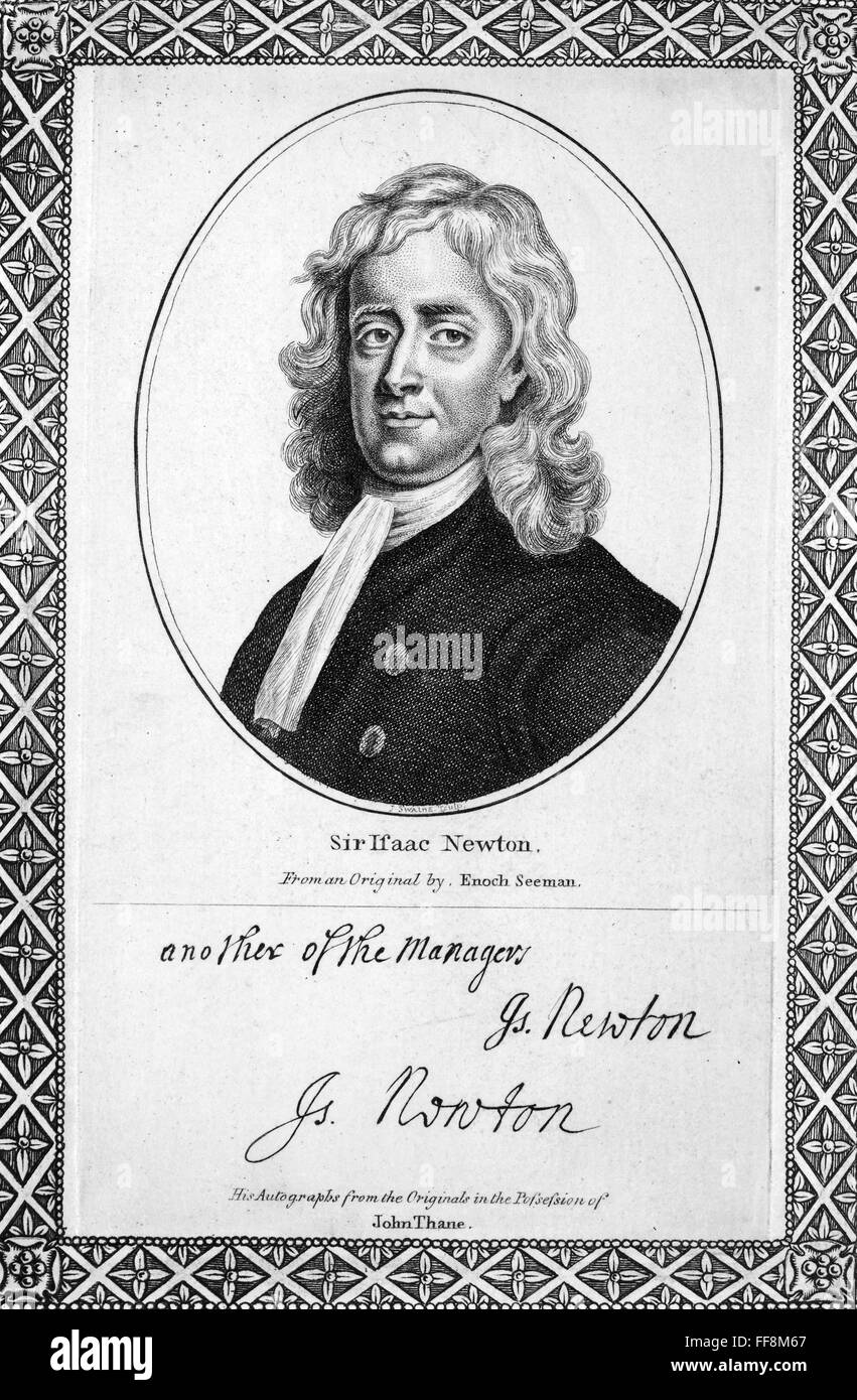 Sir Isaac Newton 1643 1727 Nenglish Physicist And Mathematician Etching English 1819 4200