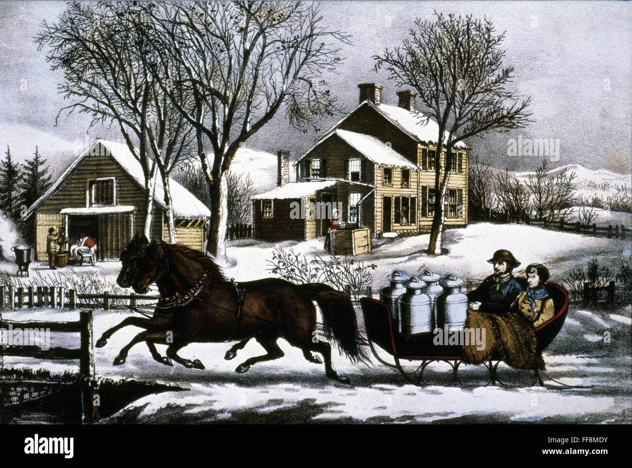 CURRIER & IVES WINTER MORNING. /nWinter morning in the country