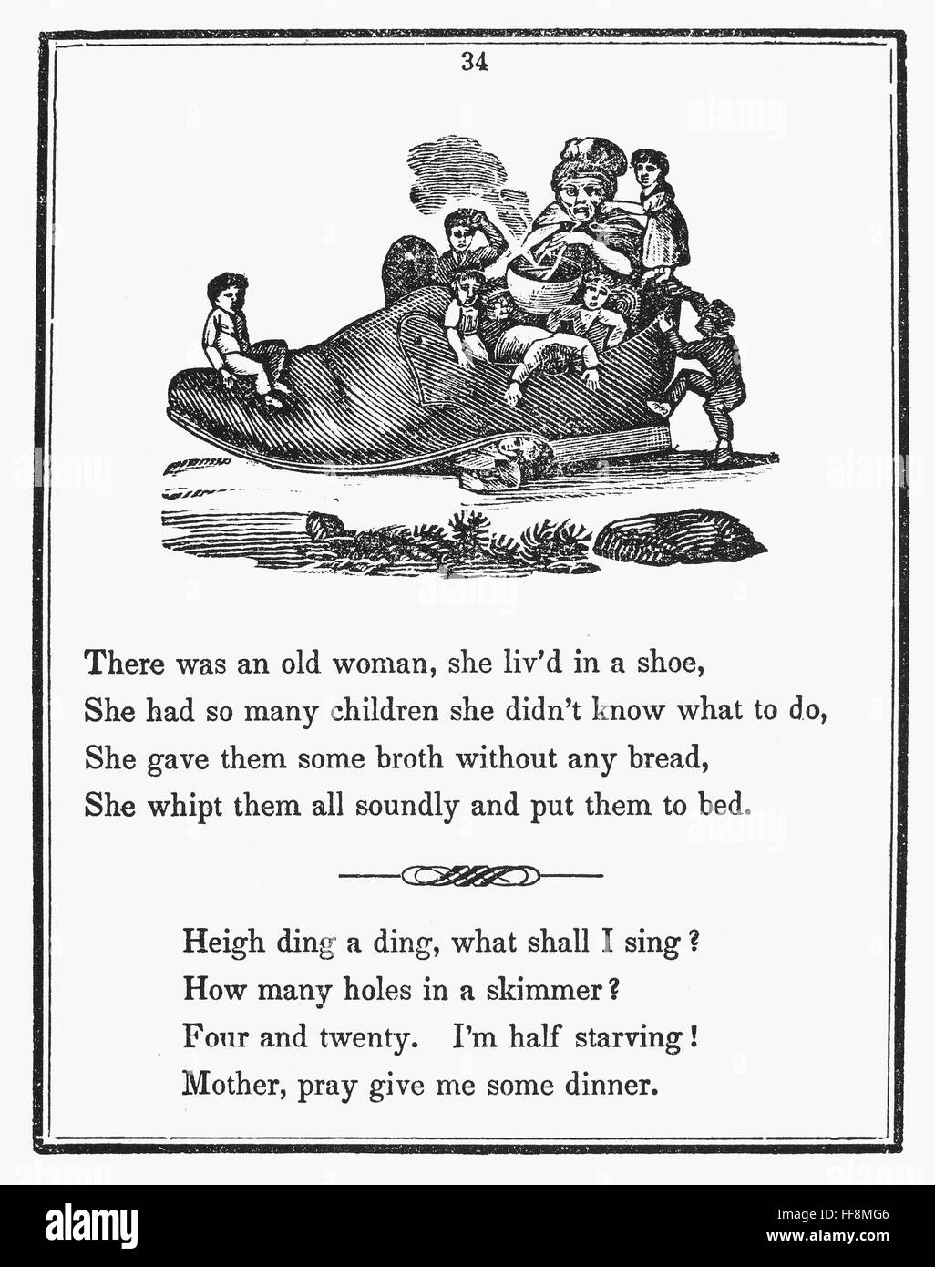MOTHER GOOSE, 1833. /nWood engraving from the Munroe & Francis Boston