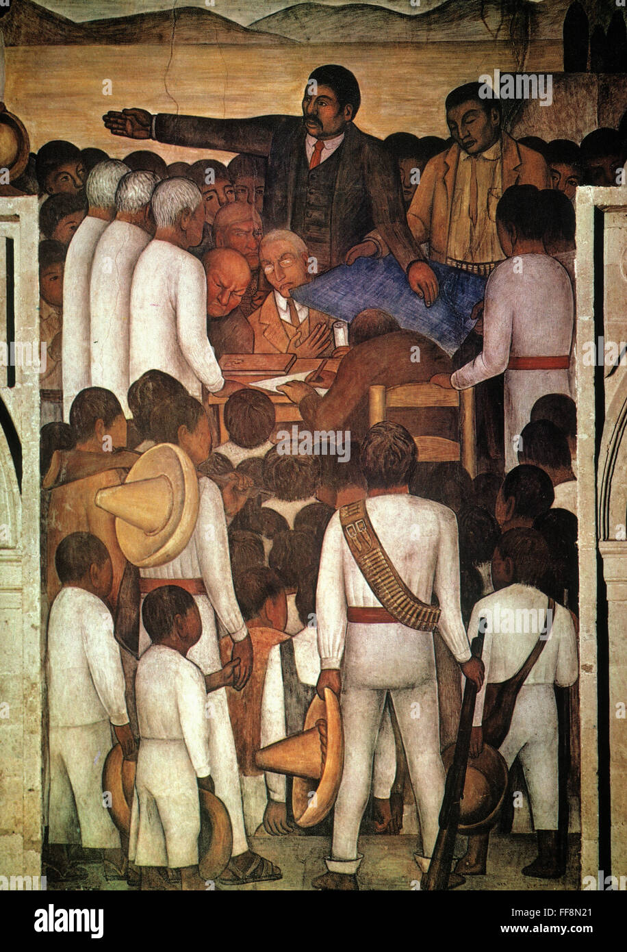 RIVERA LAND DISTRIBUTION. /n'Land Distribution' mural painting by